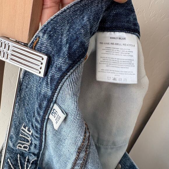 Daily Blue Denim Jeans Distressed Hype in Tempest Straight Leg Blue Jeans Sz 26 - Picture 9 of 10